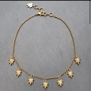 NWOT Blunted Objects Gold flicker weed leaf cannabis charm necklace